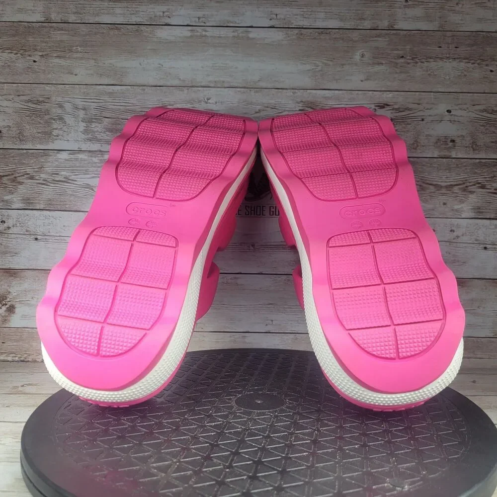 Crocs Mega Crush Triple Strap Women Size 9 Pink Platform Sandals